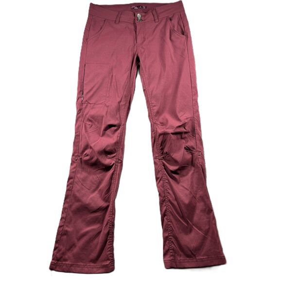 Prana Pants - prAna Women Pants Hella Hiking Roll Up Outdoor Gorpcore Burgundy Size 6 P138